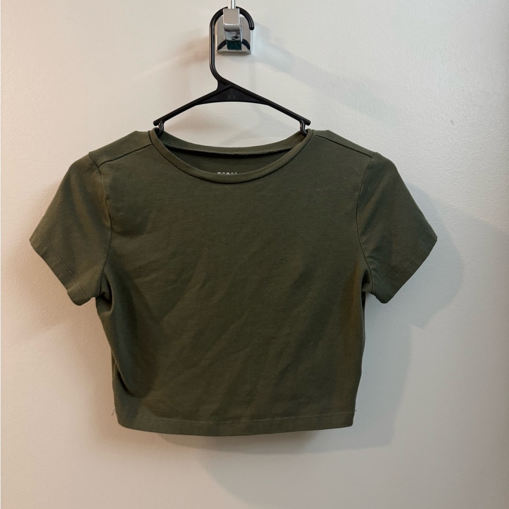 Olive Green Crop Top